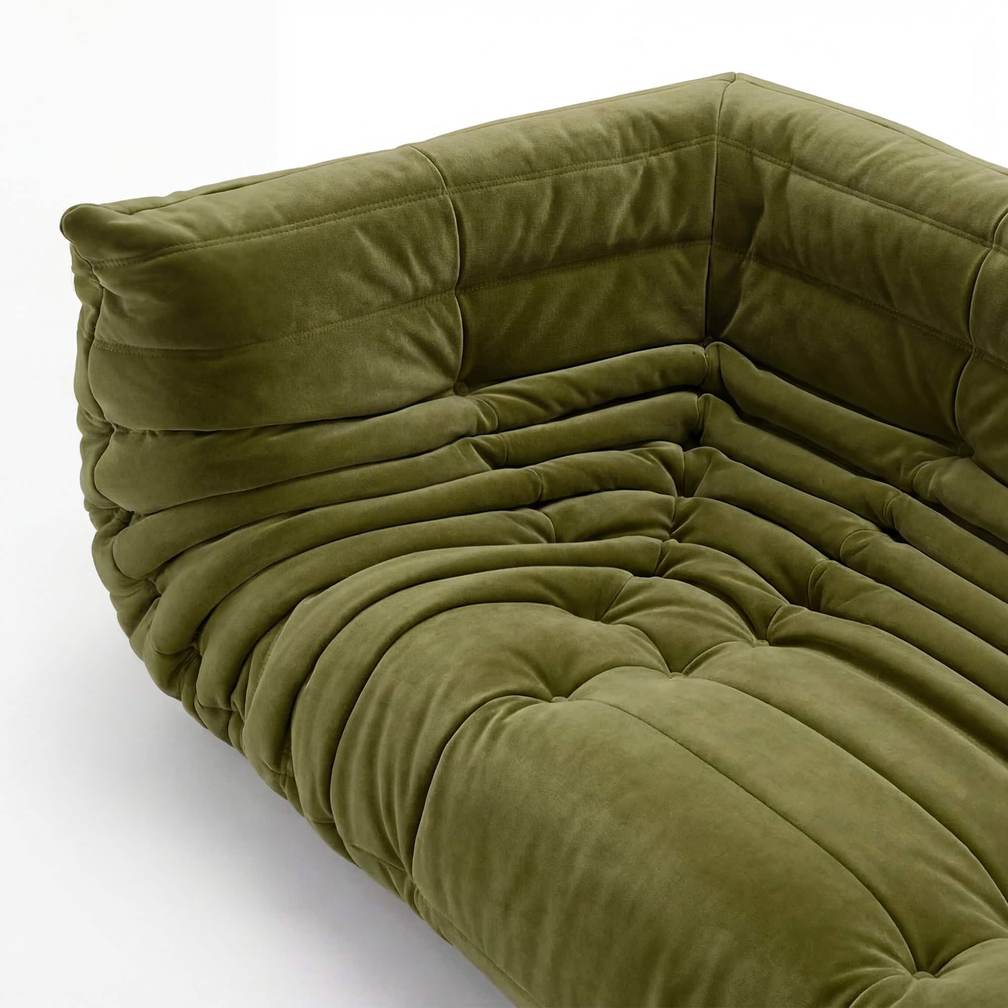 Togo Fireside Sofa - Velvet Green (4) - Togo Sofa