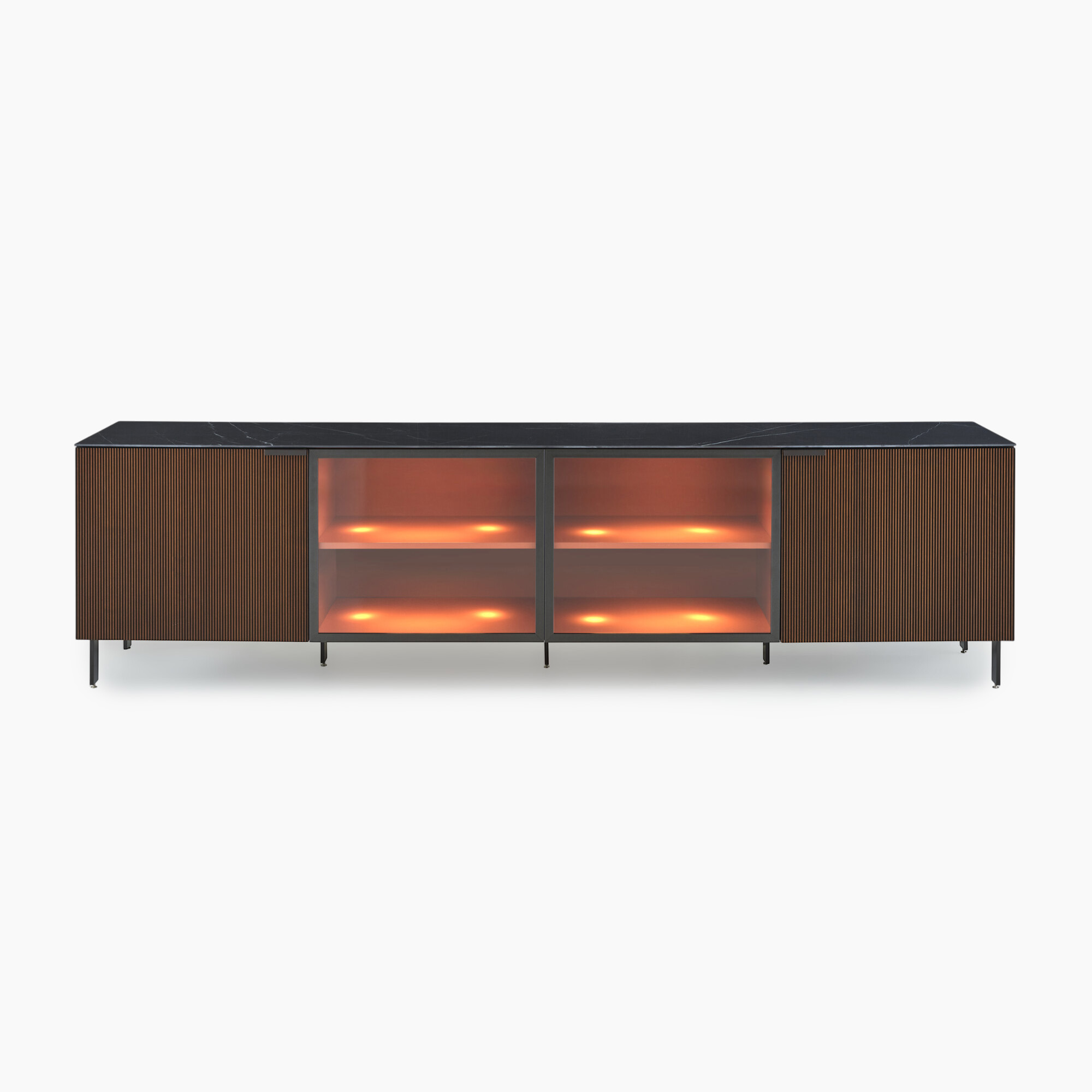 Selvans Sideboard 4 Doors with glass door 1