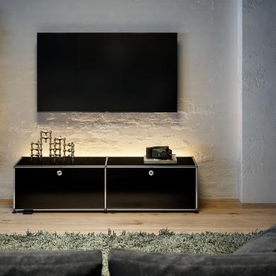 what to put under a mounted tv