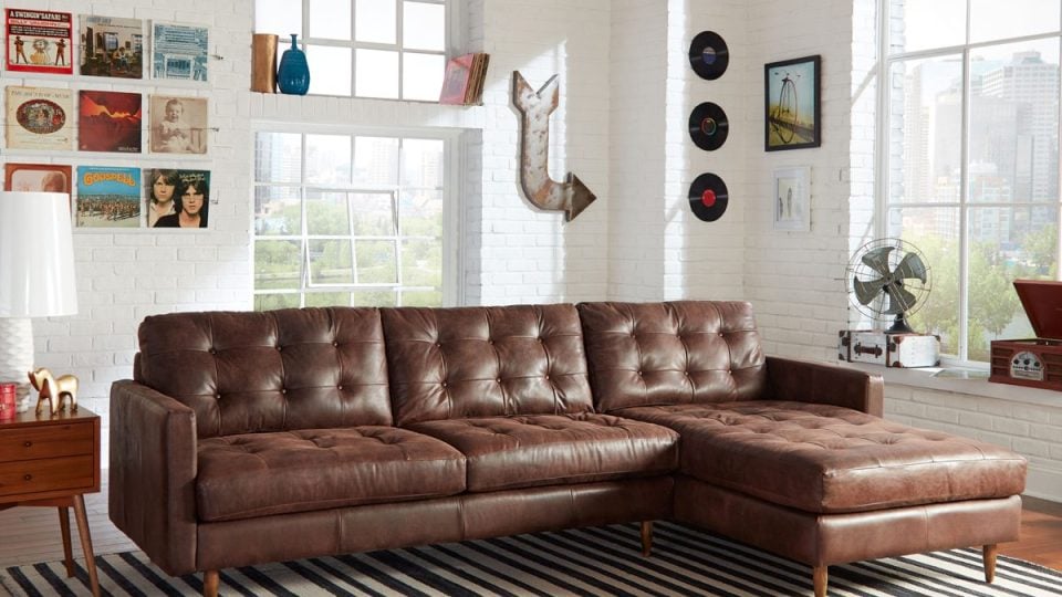 brown couch living room