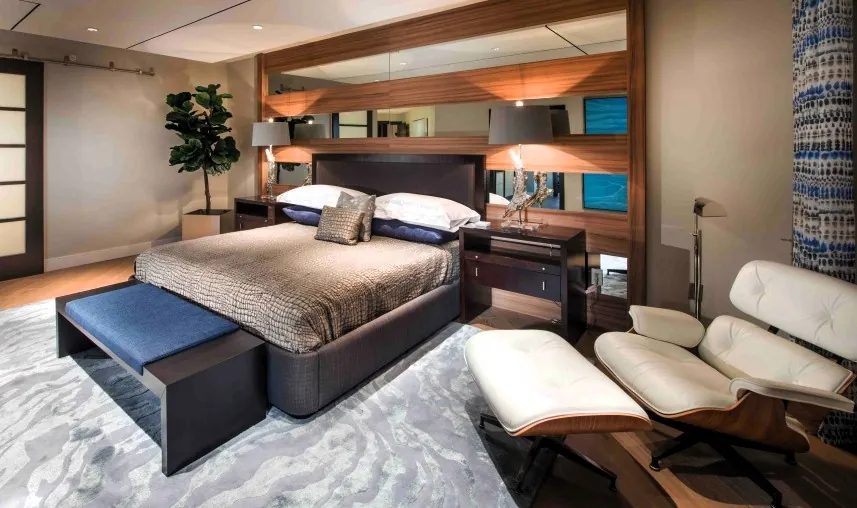 Contemporary bedroom with Eames chair and ottoman 1 - Reading Chairs for Bedroom, reading chair
