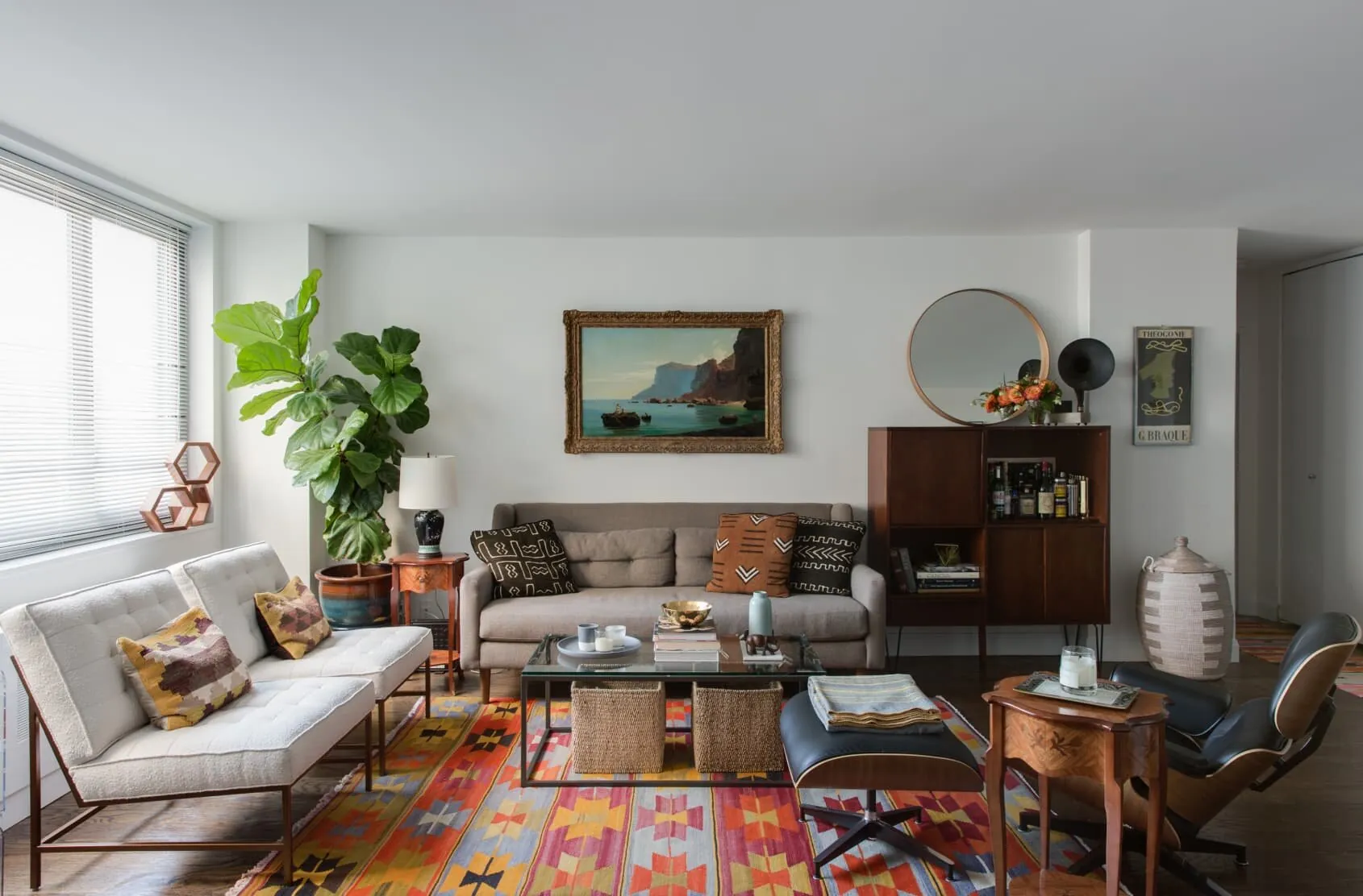 Mid Century Modern Apartment With Patterned Rugs